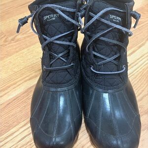 Sperry Black Quilted Waterproof Boots